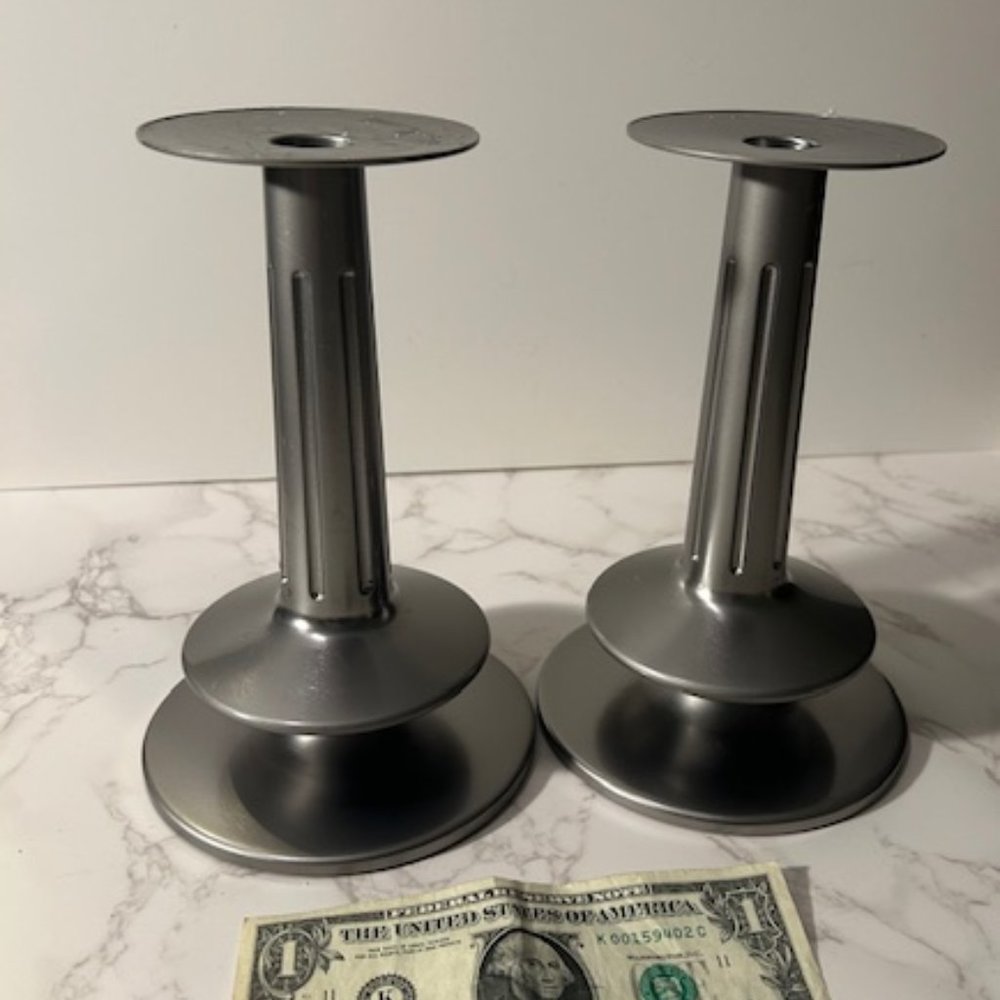 IKEA Silver Metal Candle Holders